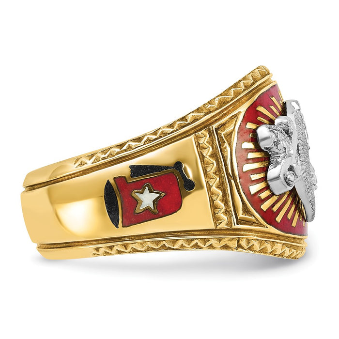 Shop Exclusive 10K Two-Tone Masonic Shriner's Ring | Stylish Men's Jewelry-9