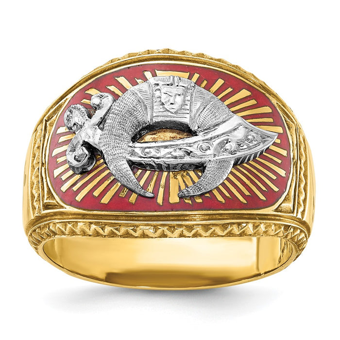 Shop Exclusive 10K Two-Tone Masonic Shriner's Ring | Stylish Men's Jewelry-1