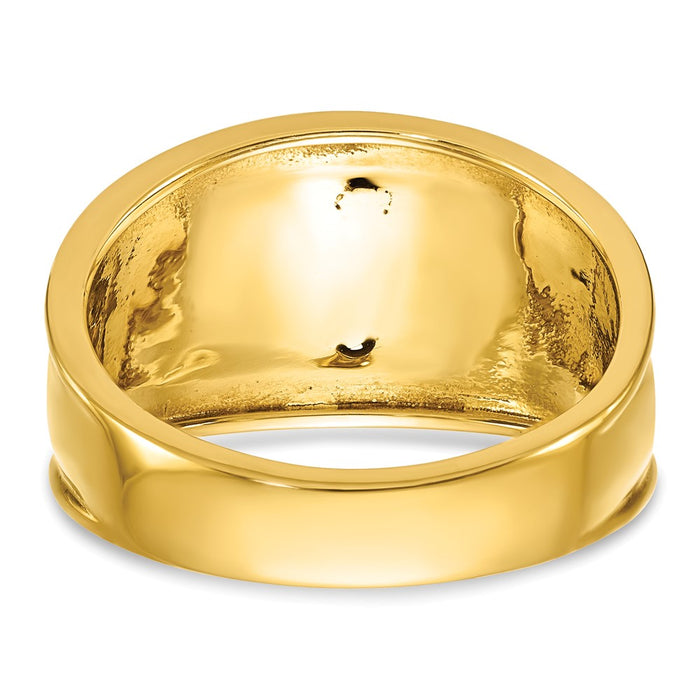 Shop Exclusive 14K Two-Tone Masonic Ring with Black Enamel & Diamonds-5