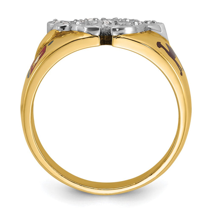 Exclusive 10K Two-Tone Men's Masonic Shriner's Ring with Diamond Accents-2