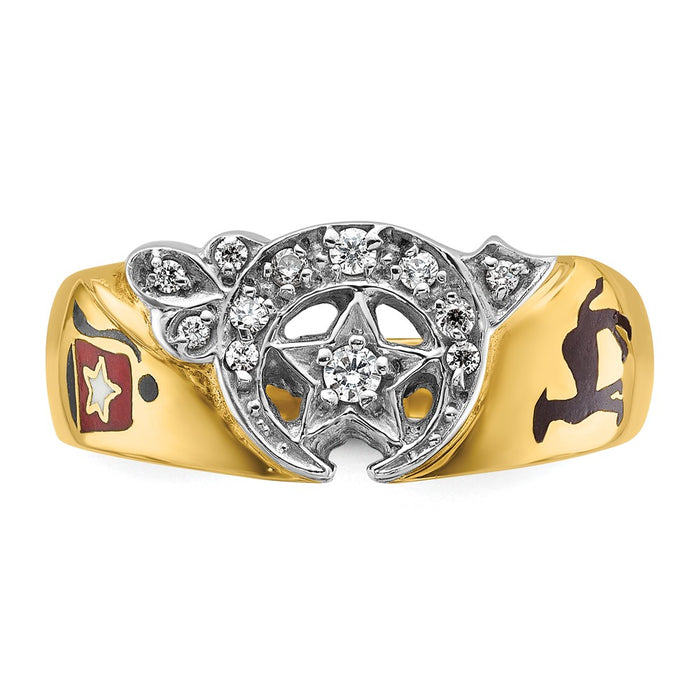 Exclusive 10K Two-Tone Men's Masonic Shriner's Ring with Diamond Accents-4