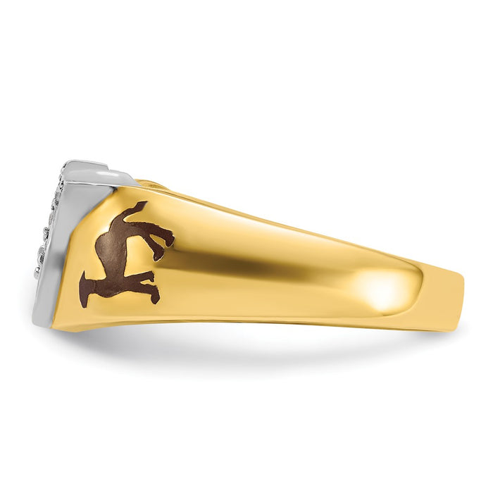 Shop Exclusive 14K Two-Tone Men's Masonic Ring | Stylish Diamond Accents-3