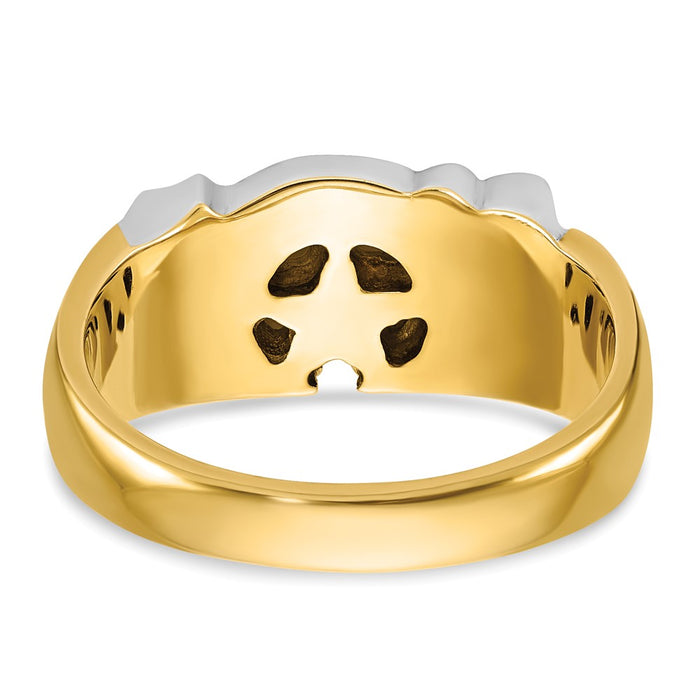 Shop Exclusive 14K Two-Tone Men's Masonic Ring | Stylish Diamond Accents-5