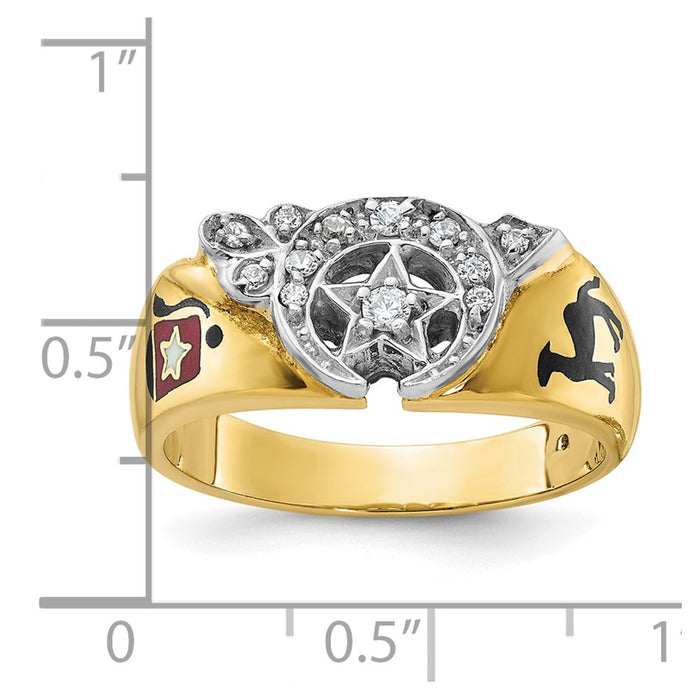 Shop Exclusive 14K Two-Tone Men's Masonic Ring | Stylish Diamond Accents-8
