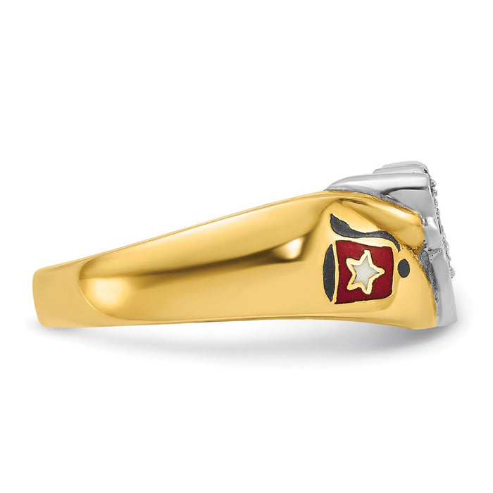 Shop Exclusive 14K Two-Tone Men's Masonic Ring | Stylish Diamond Accents-7