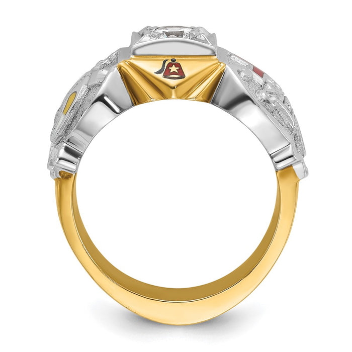 Buy Exclusive 10k Two-Tone Men's Ring with Diamond Emblem - Stylish & Affordable-2