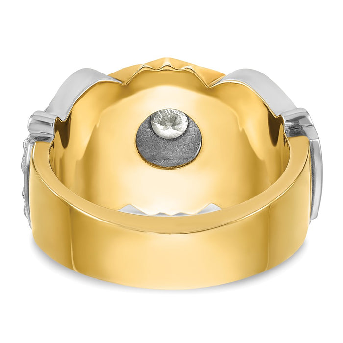 Buy Exclusive 10k Two-Tone Men's Ring with Diamond Emblem - Stylish & Affordable-5