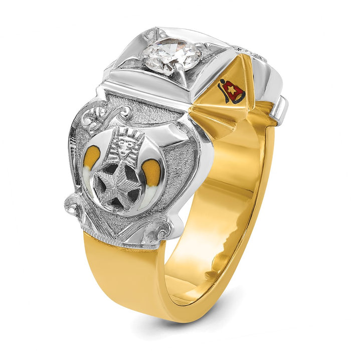 Buy Exclusive 10k Two-Tone Men's Ring with Diamond Emblem - Stylish & Affordable-6