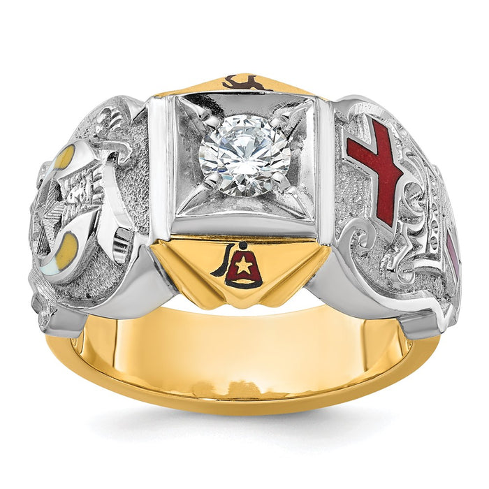 Buy Exclusive 10k Two-Tone Men's Ring with Diamond Emblem - Stylish & Affordable-1