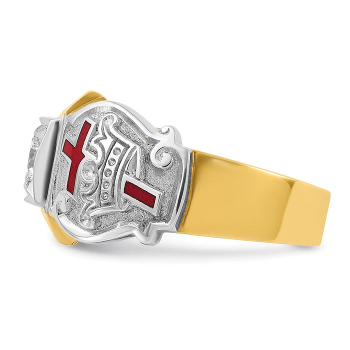 Buy Exclusive 14K Two-Tone Masonic Ring | Stylish Knights Templar Design-3