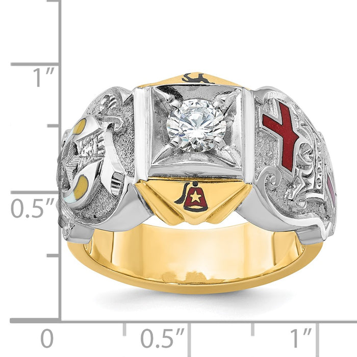 Buy Exclusive 14K Two-Tone Masonic Ring | Stylish Knights Templar Design-8