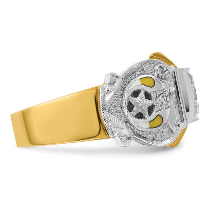 Buy Exclusive 14K Two-Tone Masonic Ring | Stylish Knights Templar Design-7