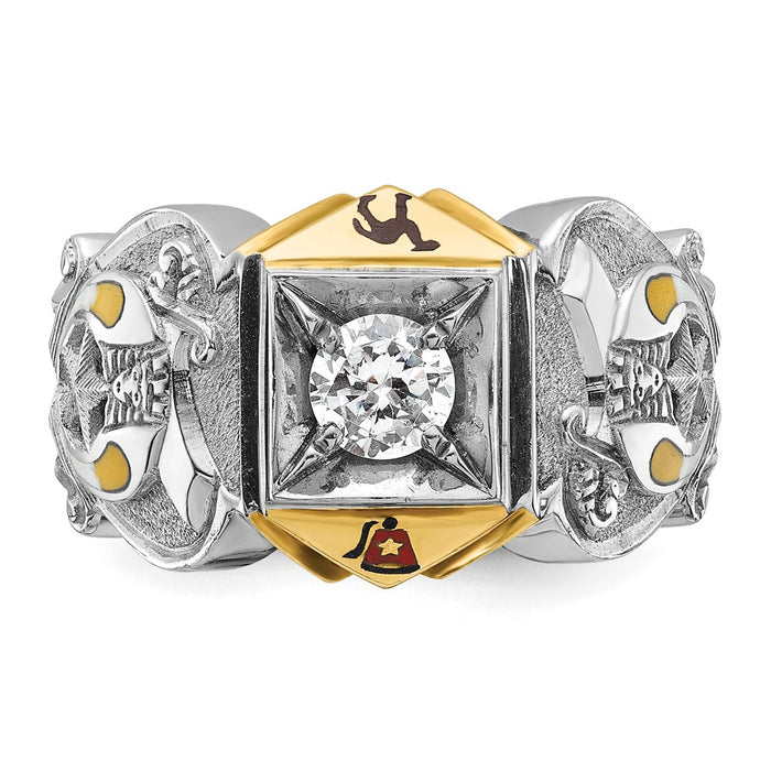 Shop Exclusive 14K Gold Two-Tone Masonic Shriner's Ring | Stylish Design & Diamond Accents-4
