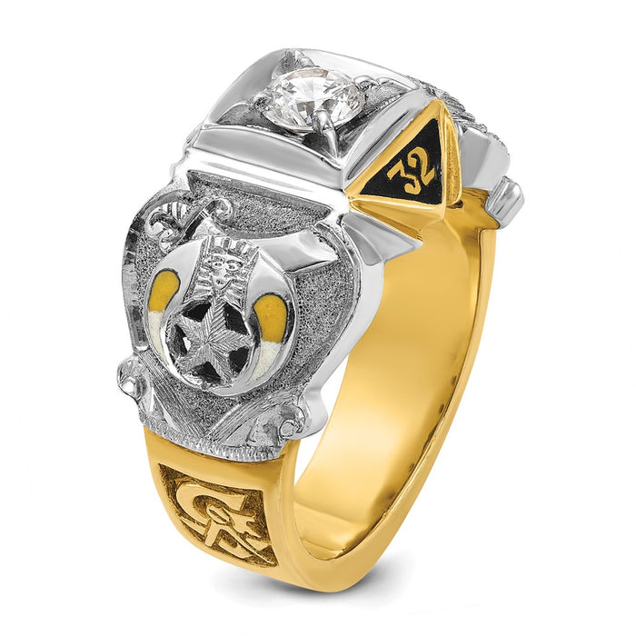 Buy Exclusive 14K Gold Men's Masonic Ring - 0.10ct Diamond, Stylish Design-6