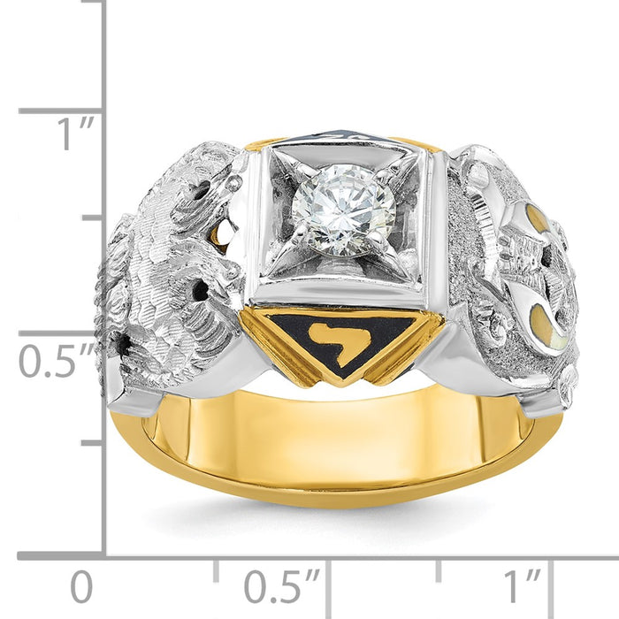 Buy Exclusive 14K Gold Men's Masonic Ring - 0.10ct Diamond, Stylish Design-8