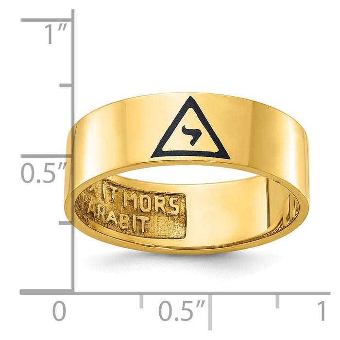 Buy Exclusive 10K Men's Masonic Ring - Polished Black Enamel, Stylish Design-8