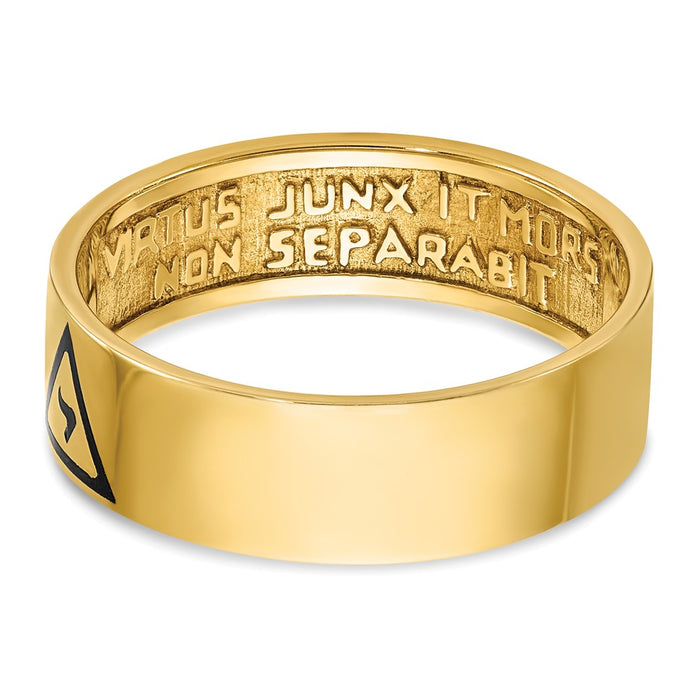 Buy Exclusive 10K Men's Masonic Ring - Polished Black Enamel, Stylish Design-7