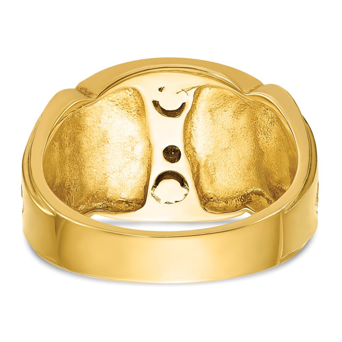 High-Quality 14K Gold Masonic Ring - Stylish Diamond & Enamel, 9.5g-5