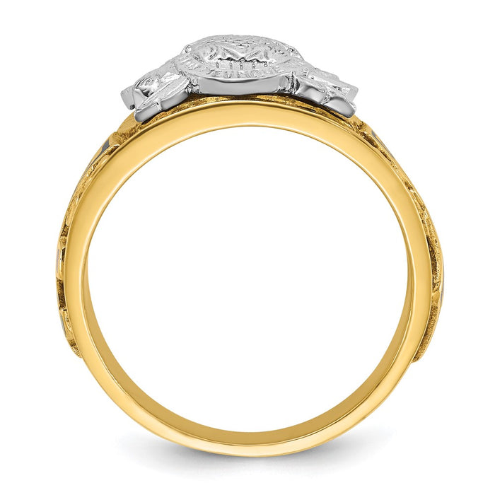 Buy Stylish 14K Two-Tone Masonic Ring - 33rd Degree, Polished & Textured-2