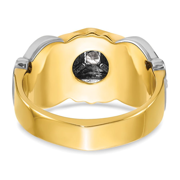 Shop Exclusive 14K Two-Tone Masonic Ring with Blue Enamel & Diamonds-5