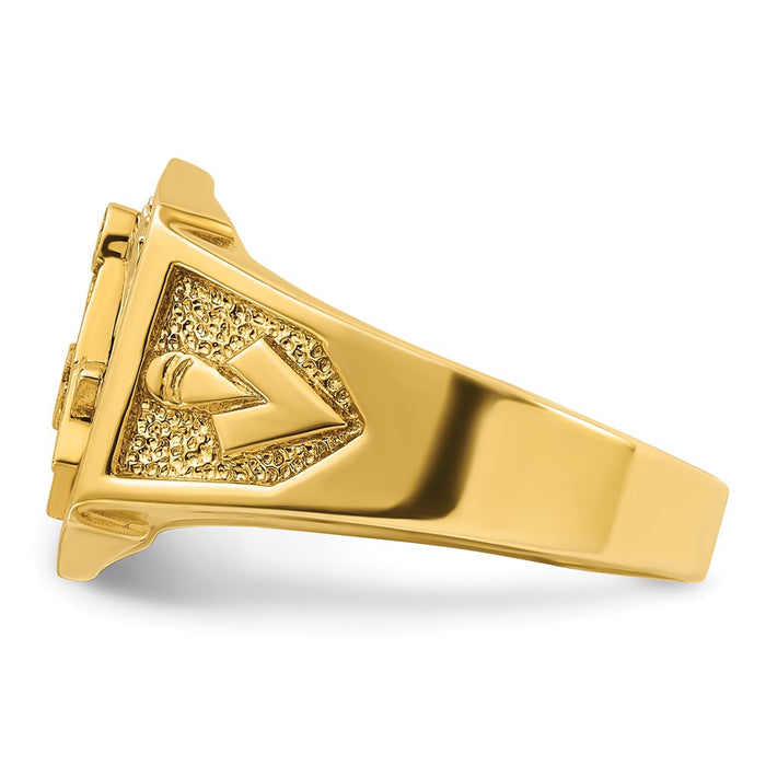 Order the Exclusive 10k Two-Tone Men's Masonic Ring | Stylish Sun Ray Design-3