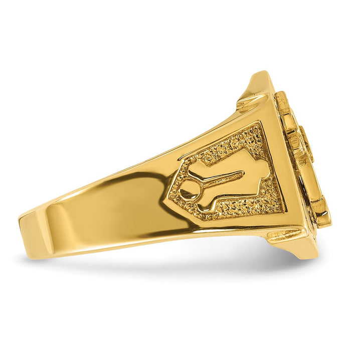 Order the Exclusive 10k Two-Tone Men's Masonic Ring | Stylish Sun Ray Design-7