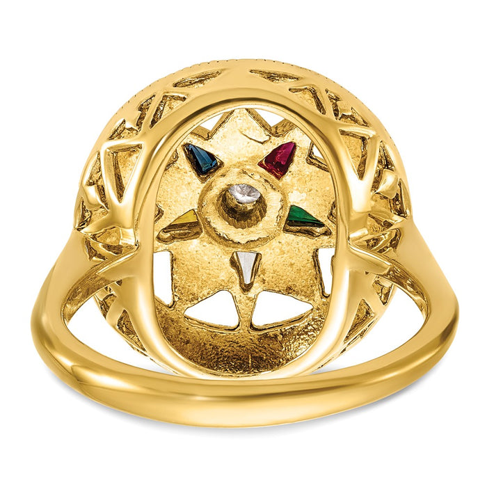 Buy Exclusive 14K Gold Women's Masonic Ring - Stylish Eastern Star Design with CZ & Diamond Accents-5