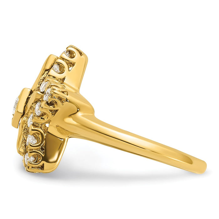 Buy Exclusive 14K Gold Womens Masonic Ring with Multi-Color CZ & Diamonds-3