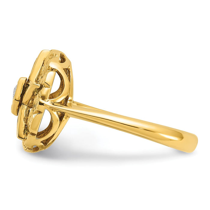 Exclusive 14K Gold Women's Masonic Ring | Stylish Eastern Star with CZ Accents-3