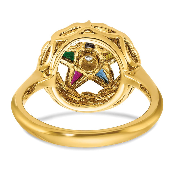 Exclusive 14K Gold Women's Masonic Ring | Stylish Eastern Star with CZ Accents-5