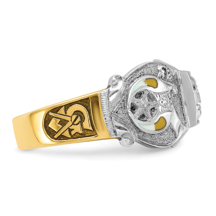 Buy Exclusive 14K Gold Two-Tone Men's Masonic Ring - Stylish Diamond Accent, Value!-9