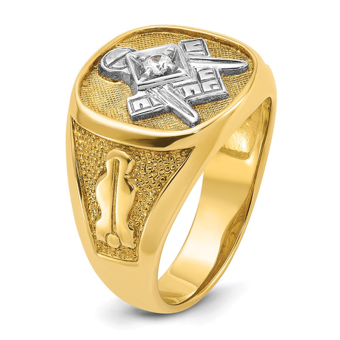 Shop 14K White Gold Masonic Ring with Diamonds - Stylish & Exclusive Design-8