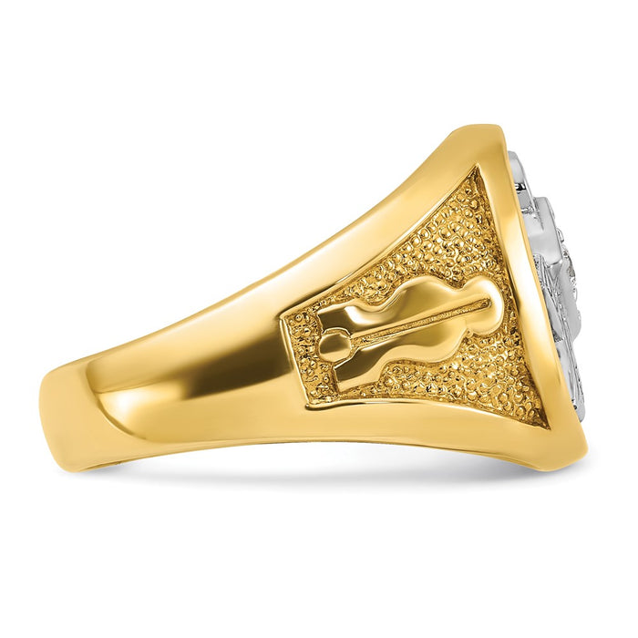 Shop 14K White Gold Masonic Ring with Diamonds - Stylish & Exclusive Design-9