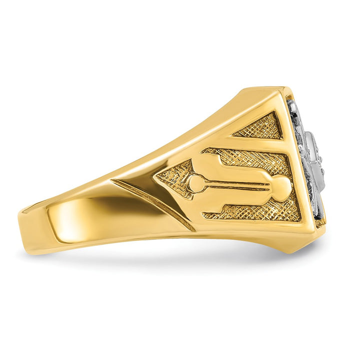 Shop Exclusive 14K White Rhodium Masonic Ring with Diamonds, 10g, Stylish Design-7