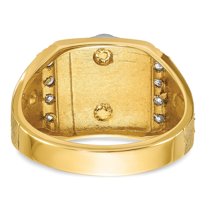 Buy High-Quality 14K Gold Two-Tone Masonic Ring with Diamond Accents-5