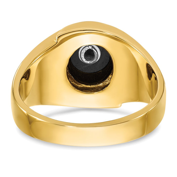 Exclusive 14K Gold Men's Masonic Ring | 0.85mm Grooved Design & Blue Onyx-7