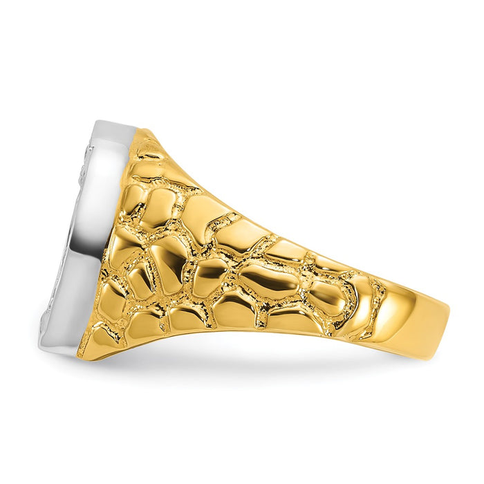 Buy 10K Two-Tone Men's Horseshoe Diamond Ring - Stylish Design, Great Value-5