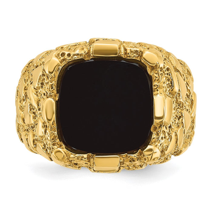 Shop Exclusive 10K IBGoodman Men's Onyx Nugget Ring - Stylish Design, Affordable Price-4
