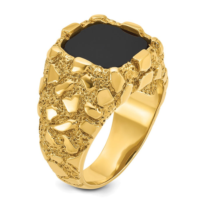 Shop Exclusive 10K IBGoodman Men's Onyx Nugget Ring - Stylish Design, Affordable Price-6