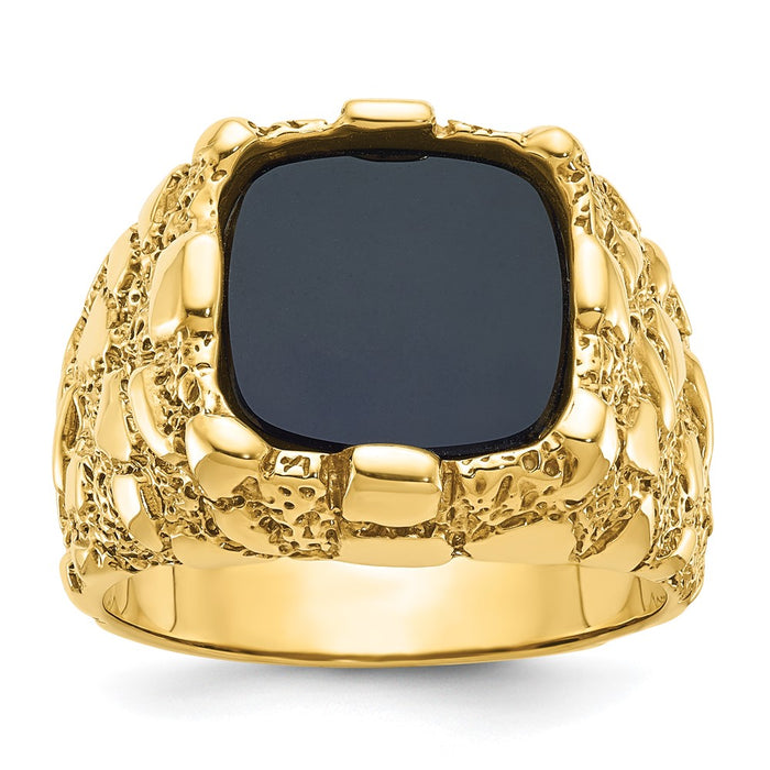 Shop Exclusive 10K IBGoodman Men's Onyx Nugget Ring - Stylish Design, Affordable Price-1