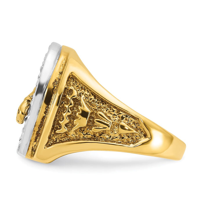 Shop Stylish 10K Two-Tone Men's Diamond Ring - Horse & Horseshoe Design-5