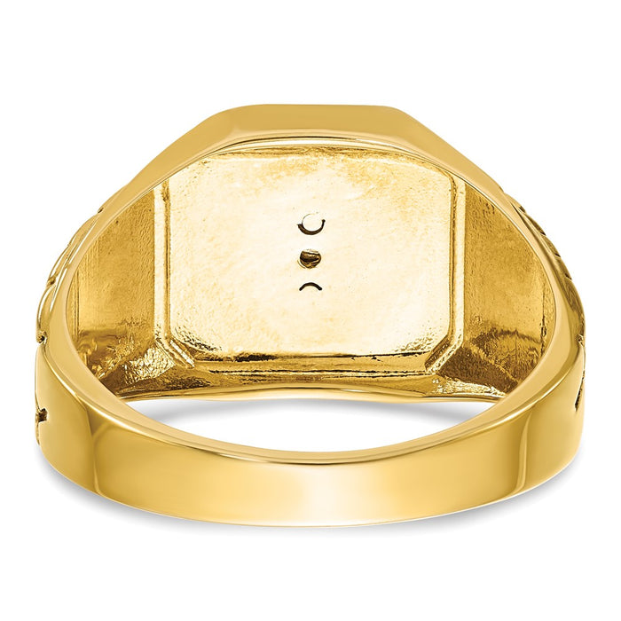 Exclusive 14K Two-Tone Masonic Ring with Blue Enamel & Diamond, 10g Value-7