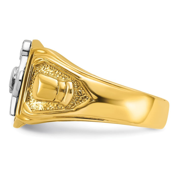 Shop Exclusive 14K Gold Two-Tone Masonic Ring - Stylish Past Master Design-4