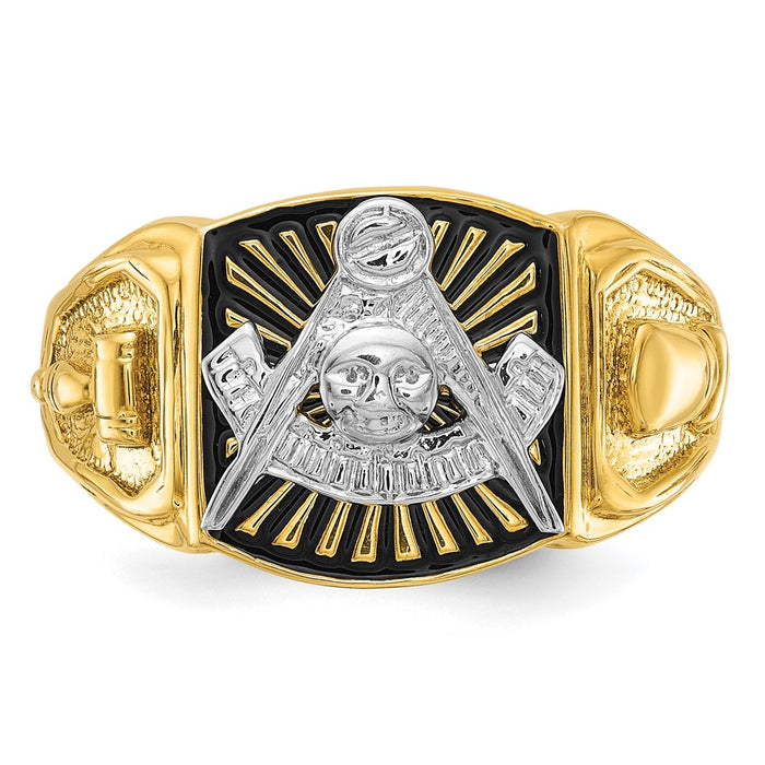 Shop Exclusive 14K Gold Two-Tone Masonic Ring - Stylish Past Master Design-5