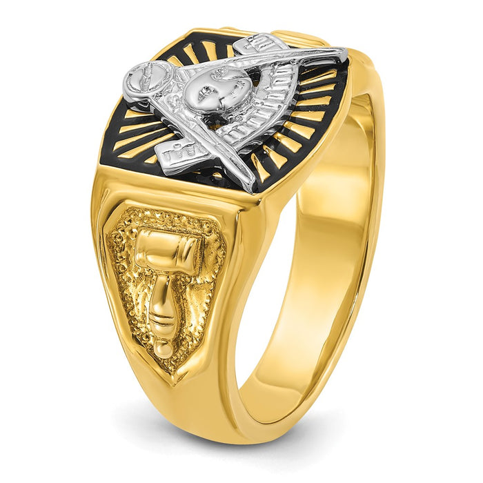 Shop Exclusive 14K Gold Two-Tone Masonic Ring - Stylish Past Master Design-7