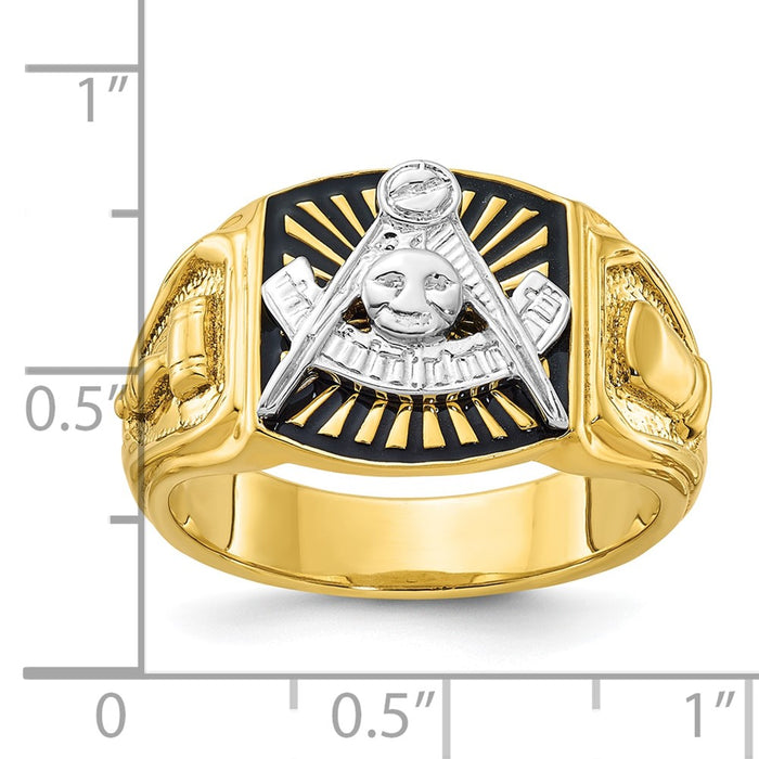 Shop Exclusive 14K Gold Two-Tone Masonic Ring - Stylish Past Master Design-2