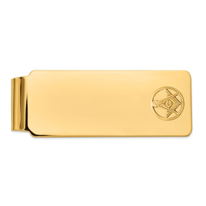 Buy 14K Gold Men's Polished Beaded Masonic Circle Money Clip - Stylish Value-1