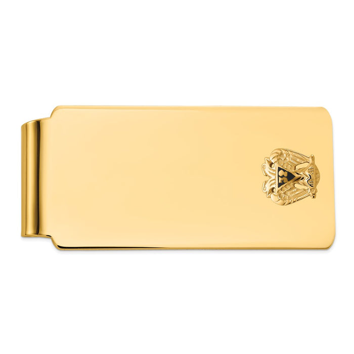 Buy Exclusive 14K Men's Polished Black Enamel Money Clip - Stylish 32 Masonic Design-1