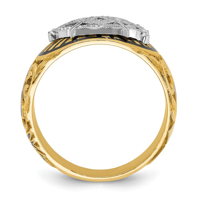 Buy Exclusive 14K Gold Masonic Ring - Stylish Two-Tone, 10mm Design-2