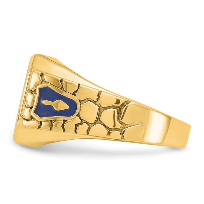 High-Quality 14K Gold Masonic Ring with Lab-Created Ruby - Stylish Value!-3